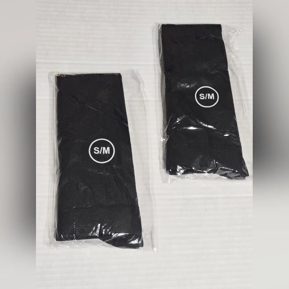 2 Pair Black Knee High Tube Socks for Women Knee Athletic Stockings - Picture 2 of 5